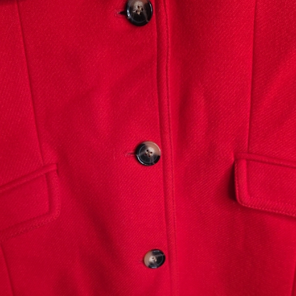 Talbots Bold Red Wool Trench Coat for Women Sz 10 - Picture 3 of 11